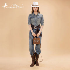 MW1352-8121  Montana West Western Embroidered Mini Tote Crossbody