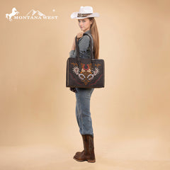 MW1352G-8317  Montana West Western Embroidered Concealed Carry Tote