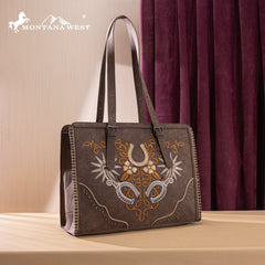 MW1352G-8317  Montana West Western Embroidered Concealed Carry Tote