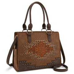 MW1354G-8355   Montana West Tooled Aztec Concealed Carry Tote/Crossbody