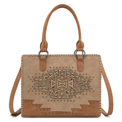 MW1354G-8355   Montana West Tooled Aztec Concealed Carry Tote/Crossbody