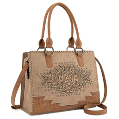 MW1354G-8355   Montana West Tooled Aztec Concealed Carry Tote/Crossbody