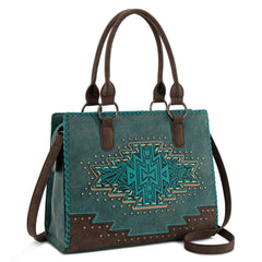 MW1354G-8355   Montana West Tooled Aztec Concealed Carry Tote/Crossbody