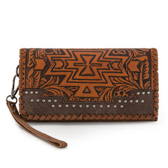 MW1354-W018  Montana West Tooled Aztec Collection Wallet