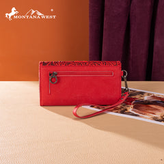 MW1354-W018  Montana West Tooled Aztec Collection Wallet