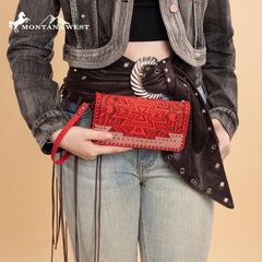 MW1354-W018  Montana West Tooled Aztec Collection Wallet