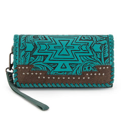 MW1354-W018  Montana West Tooled Aztec Collection Wallet