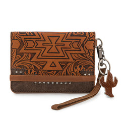 MW1354-W2004  Montana West Tooled Aztec Collection Wrap Wallet