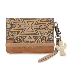 MW1354-W2004  Montana West Tooled Aztec Collection Wrap Wallet