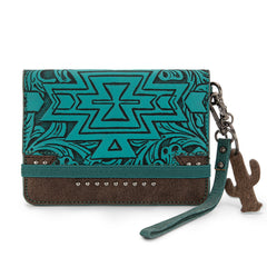 MW1354-W2004  Montana West Tooled Aztec Collection Wrap Wallet