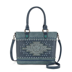 MW1356-8260  Montana West Western Tooled Aztec Concealed Carry Tote/Crossbody