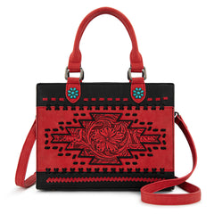 MW1356-8322  Montana West Western Tooled Aztec Tote/ Crossbody