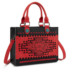 MW1356-8322  Montana West Western Tooled Aztec Tote/ Crossbody