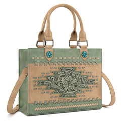 MW1356-8322  Montana West Western Tooled Aztec Tote/ Crossbody