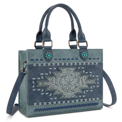 MW1356-8322  Montana West Western Tooled Aztec Tote/ Crossbody