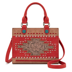 MW1356-8322  Montana West Western Tooled Aztec Tote/ Crossbody