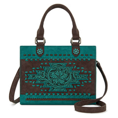 MW1356-8322  Montana West Western Tooled Aztec Tote/ Crossbody