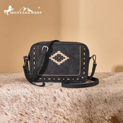 MW1359-W120   Montana West Western Aztec Cut-Out Crossbody Bag