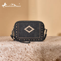 MW1359-W120   Montana West Western Aztec Cut-Out Crossbody Bag
