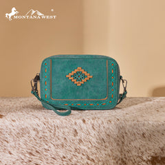 MW1359-W120   Montana West Western Aztec Cut-Out Crossbody Bag