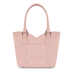 MW1365-8005PK  Montana West Tooled & Cowhide Whipstitch Tote Bag - Pink