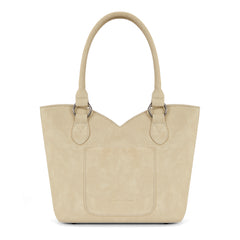 MW1365-8005TN   Montana West Tooled & Cowhide Whipstitch Tote Bag - Tan