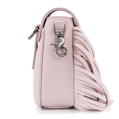 MW1366-8360DPK  Montana West Embossed Fringe Mini Crossbody -Dark Pink