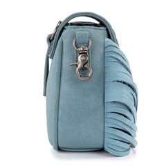 MW1366-8360JN  Montana West Embossed Fringe Mini Crossbody -Jean