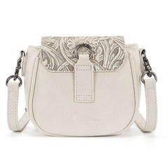 MW1366-8360TN  Montana West Embossed Fringe Mini Crossbody -Tan