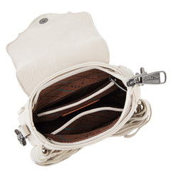 MW1366-8360TN  Montana West Embossed Fringe Mini Crossbody -Tan