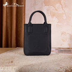 MW1368-8360BK  Montana West Hair-On Cowhide Fringe Tote/Crossbody - Black