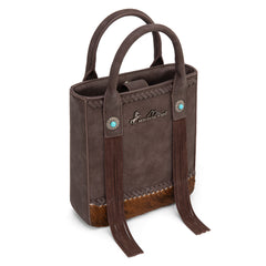 MW1368-8360CF Montana West Hair-On Cowhide Fringe Tote/Crossbody - Coffee