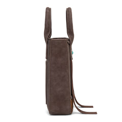 MW1368-8360CF Montana West Hair-On Cowhide Fringe Tote/Crossbody - Coffee