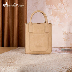 MW1368-8360TN Montana West Hair-On Cowhide Fringe Tote/Crossbody -Tan
