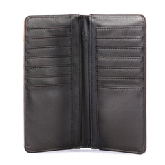 MW-614  Embroidered Boot Scroll Men's Bifold Long PU Leather Wallet