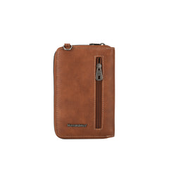 MW630BR Montana West Western Genuine Hair-On Cowhide Phone Case Crossbody Wallet Brown