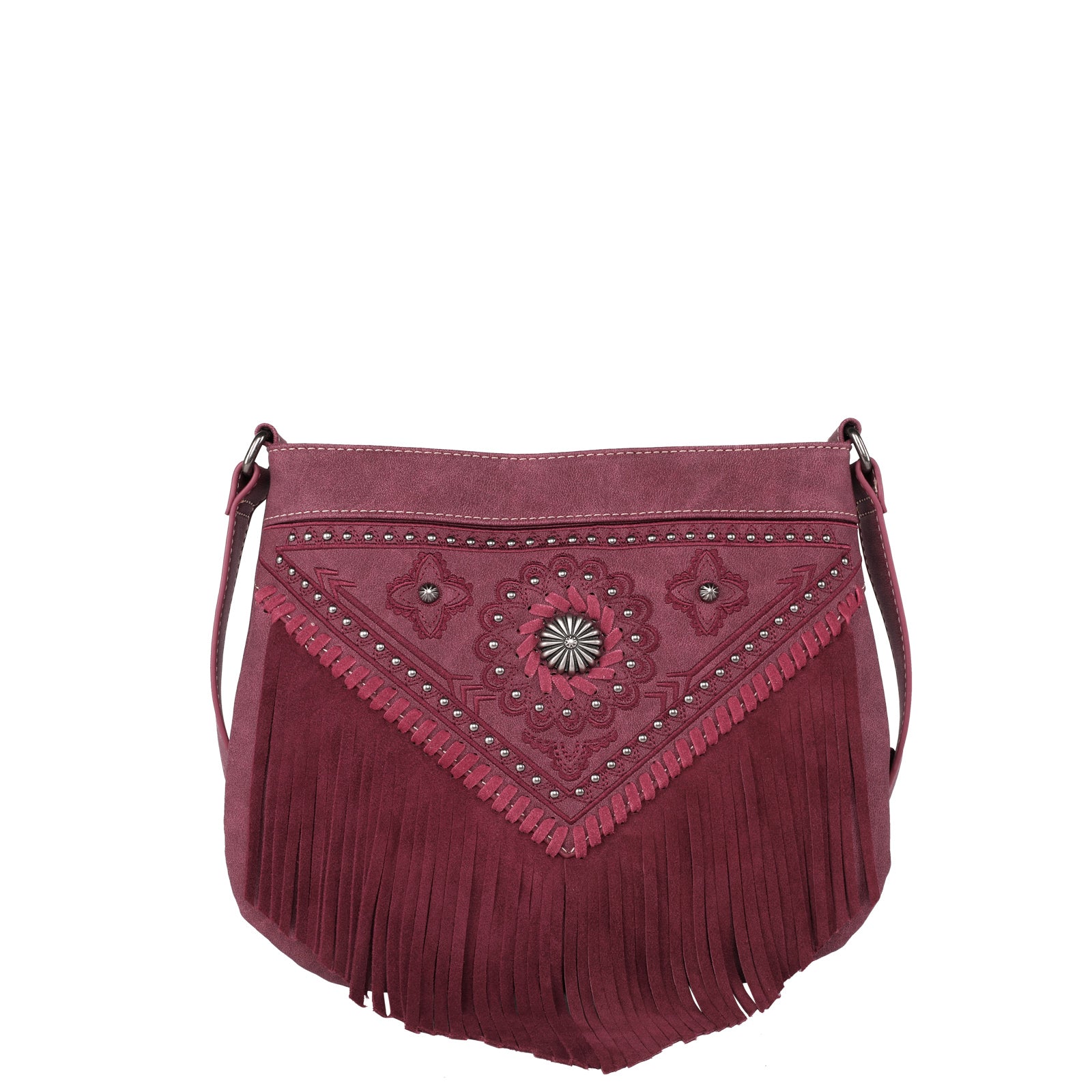 White Fringe Bohemian Tooled Leather Messenger Crossbody Bag Purse   Montana West, American Bling, Trinity Ranch Western Purses & Bags