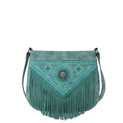 MW880G-9360  Montana West Concho Collection Concealed Carry Crossbody Bag - Turquoise