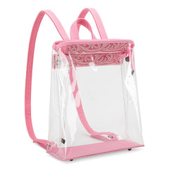 MW906-9110 Montana West Western Clear Backpack- Pink