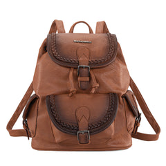 MWC-043A   Montana West Stone Wash Backpack -Brown