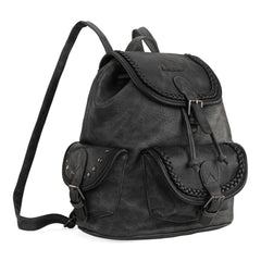 MWC-043A   Montana West Stone Wash Backpack -Dark Grey