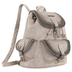 MWC-043A   Montana West Stone Wash Backpack -Grey