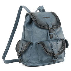 MWC-043A   Montana West Stone Wash Backpack -Jean