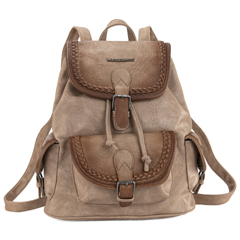 MWC-043A   Montana West Stone Wash Backpack -Khaki