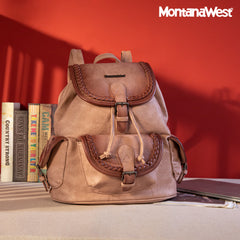 MWC-043A   Montana West Stone Wash Backpack -Pink
