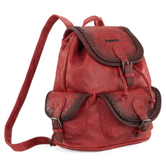 MWC-043A   Montana West Stone Wash Backpack -Red