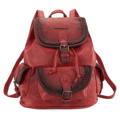 MWC-043A   Montana West Stone Wash Backpack -Red