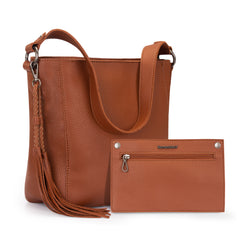 MWC-068  Montana West  Tassel Shoulder  Bag - Brown