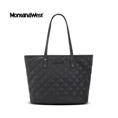 MWC-084B   Montana West Quilted Carry-All Tote -Black