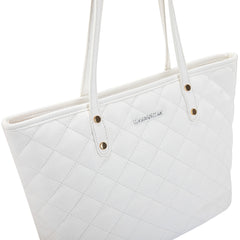 MWC-084B   Montana West Quilted Carry-All Tote - White